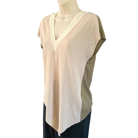 Pink Martini Asymmetrical Colorblock Short Sleeve Blouse - Size XS - NWT - Picture 6 of 7